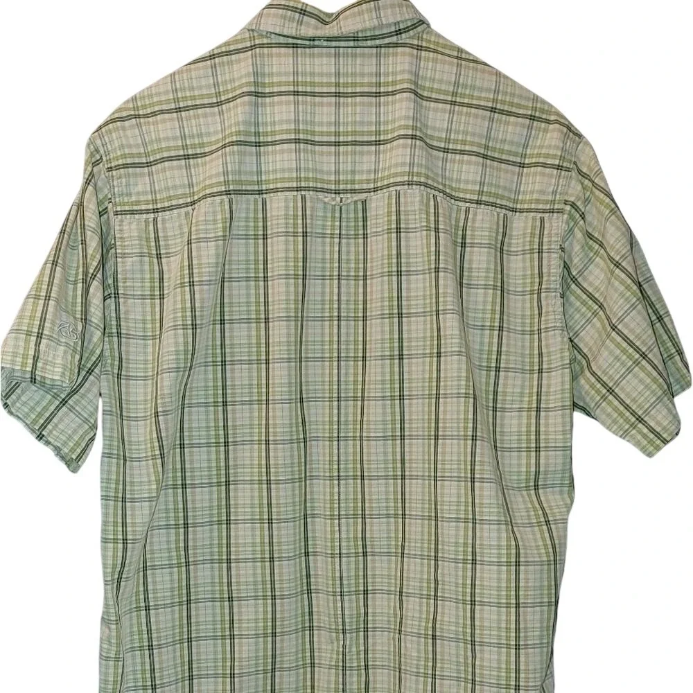 The North Face A5 Series Button Front Short Sleeve Plaid Yellow Green Off‎ White